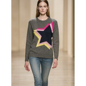Women’s WYSE London Gray Cashmere sweater With Stars, Size 1 (Runs Big)